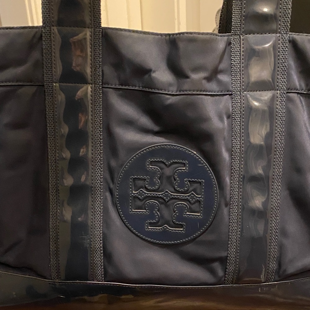 Tory Burch Nylon Tory Navy Blue Tote Bag - Picture 6 of 6